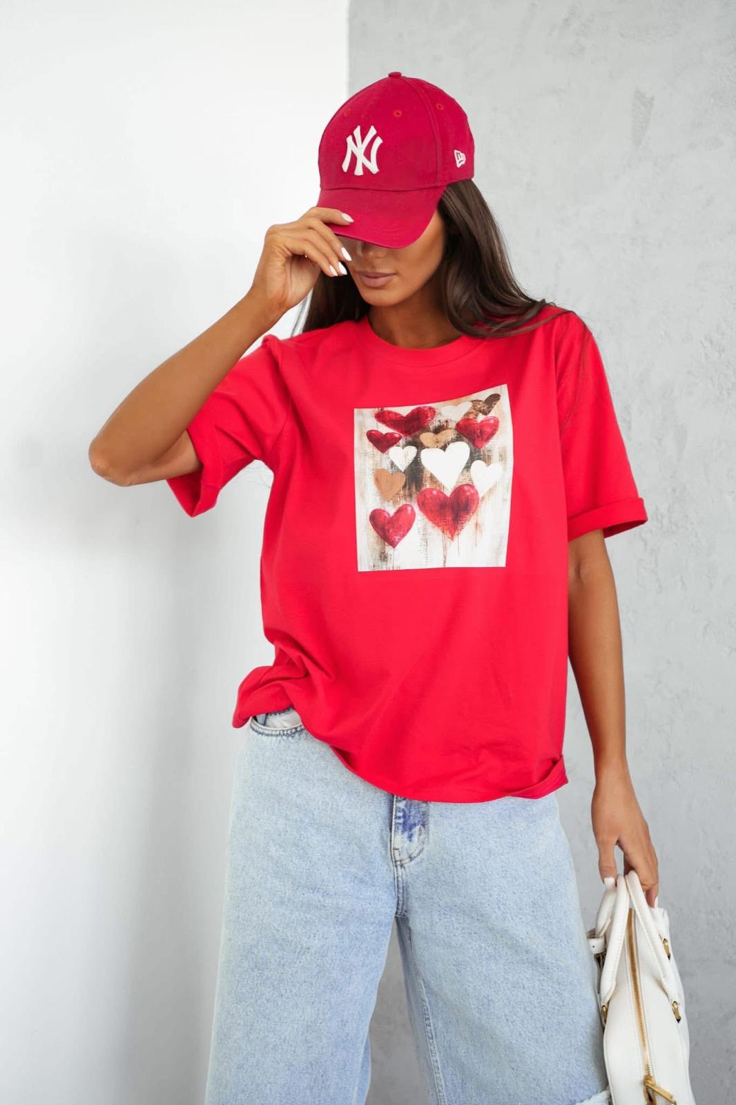 Bluzka T-shirt Hearts BOCCA Czerwona 