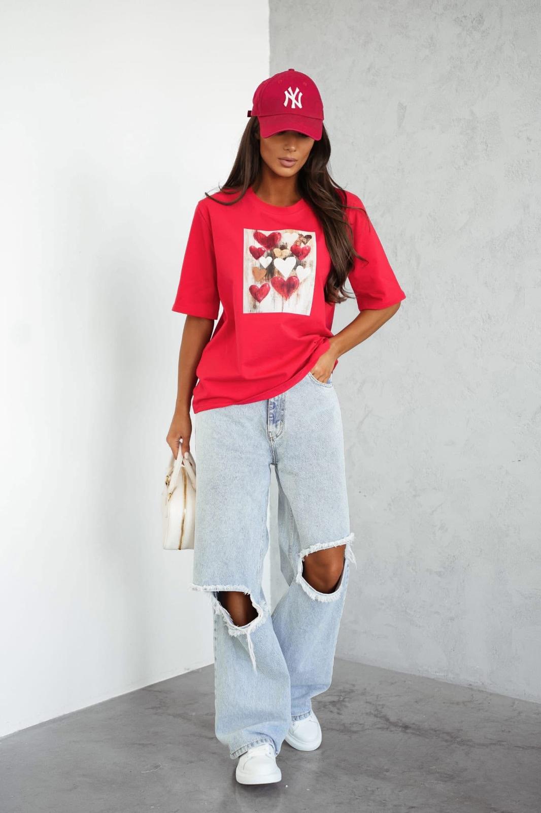 Bluzka T-shirt Hearts BOCCA Czerwona 