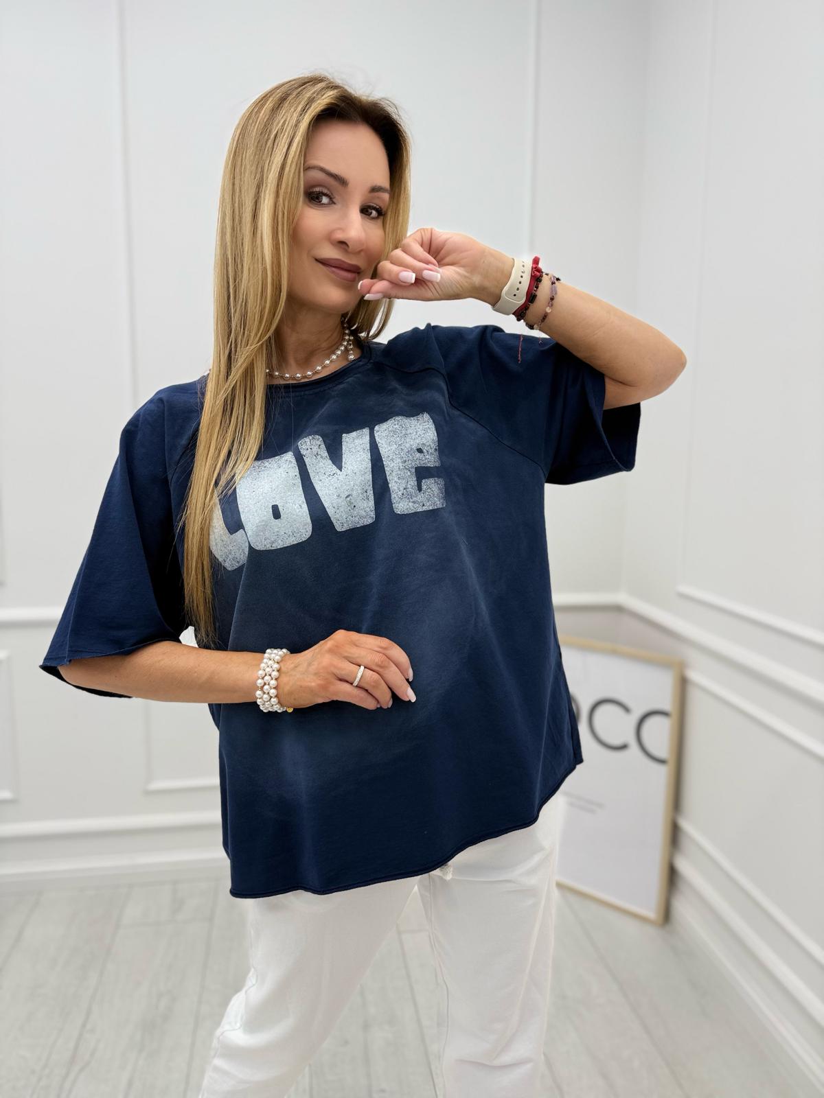 Bawełniana Dekatyzowana Bluzka LOVE