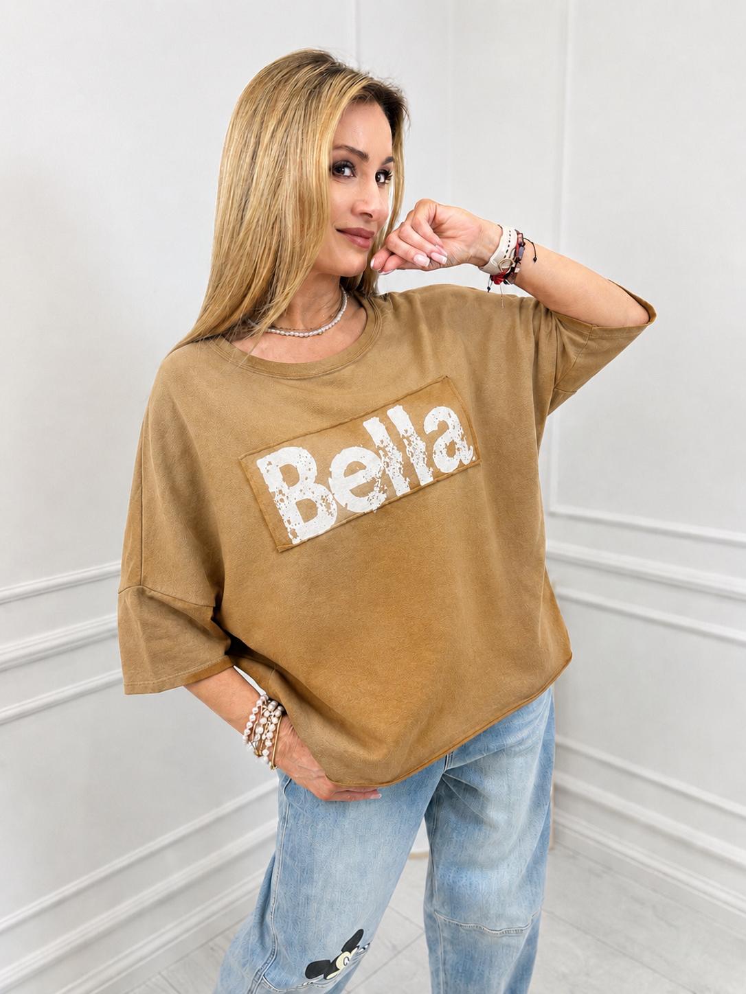 Bawełniana Dekatyzowana Bluzka BELLA Miodowa 