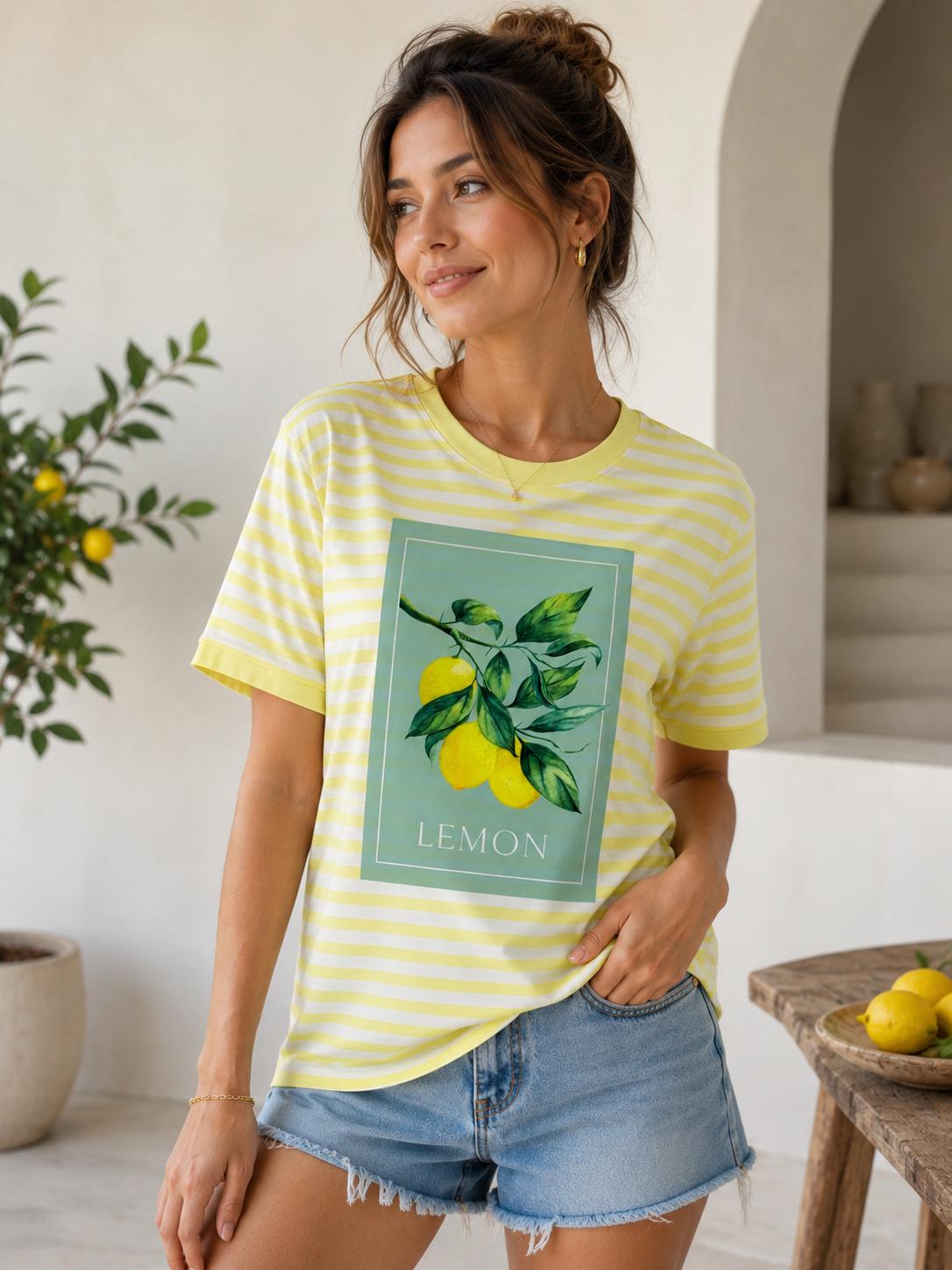 🍋 Bawełniana Bluzeczka BOCCA Paseczki „LEMON” 🍋