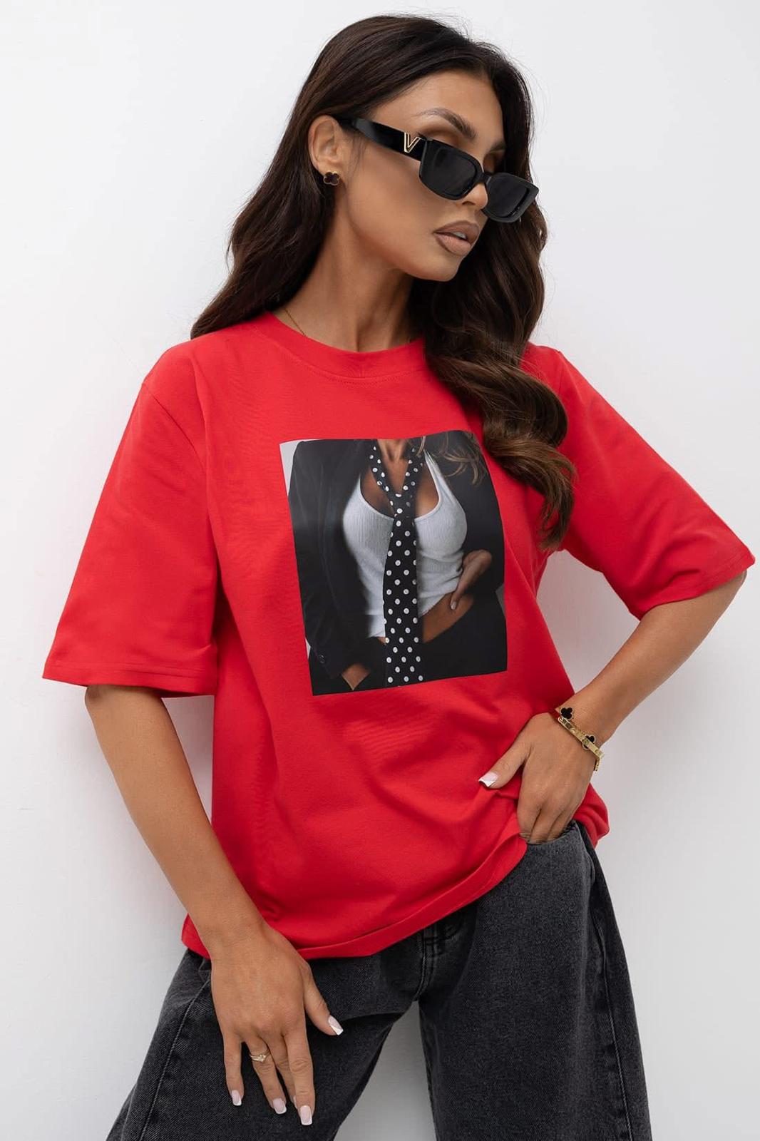 T-shirt Bluzka BOCCA Krawat Czerwony