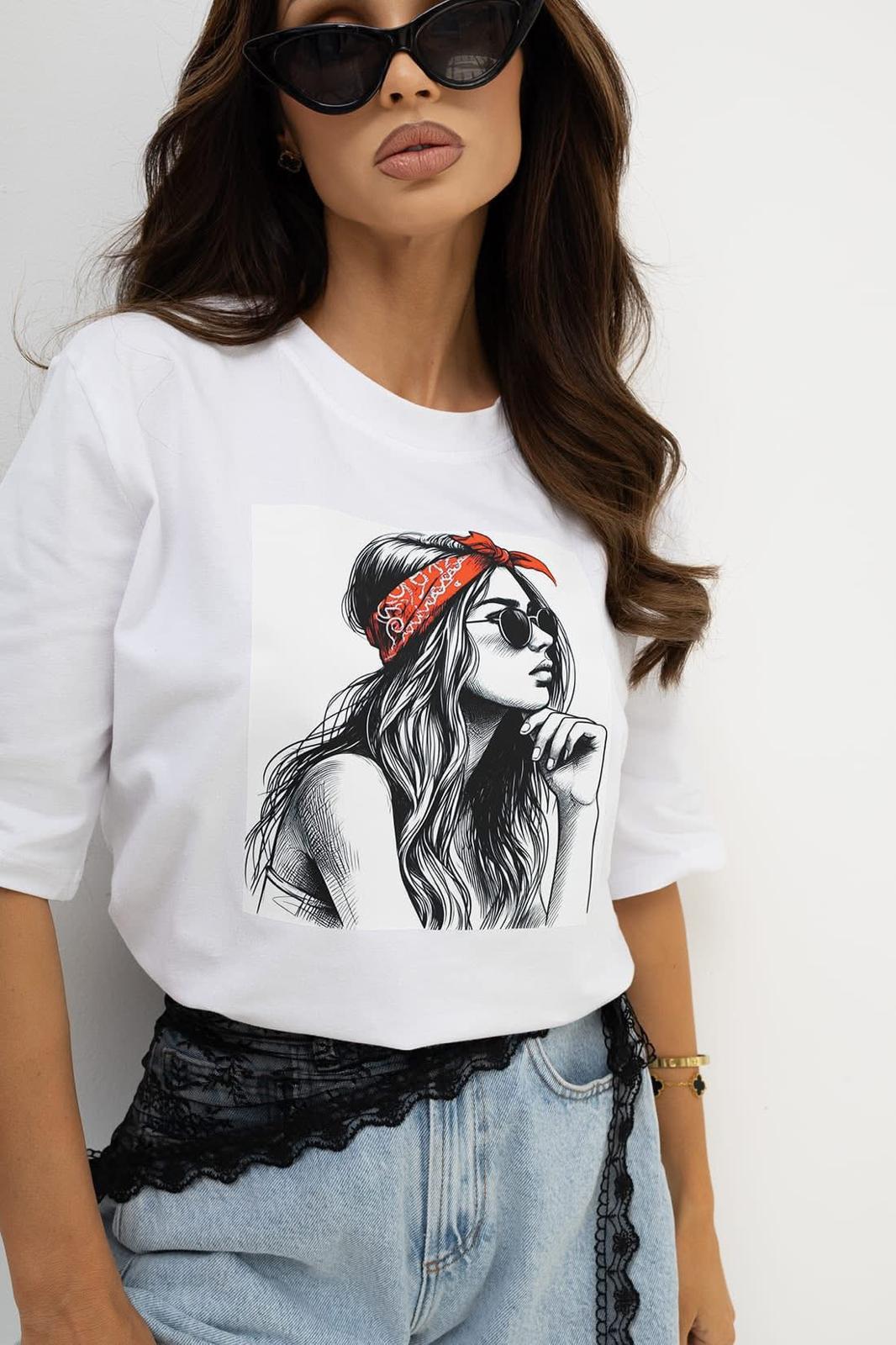 Bawełniana Bluzeczka T-shirt BOCCA Bandamka Biała