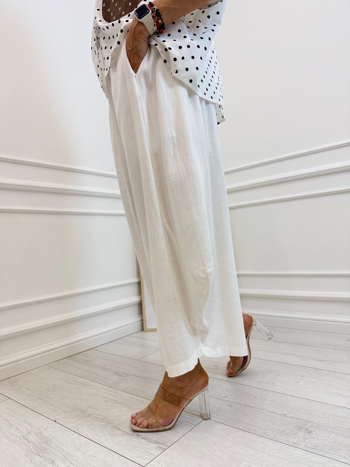 Spodnie Palazzo Comfort White