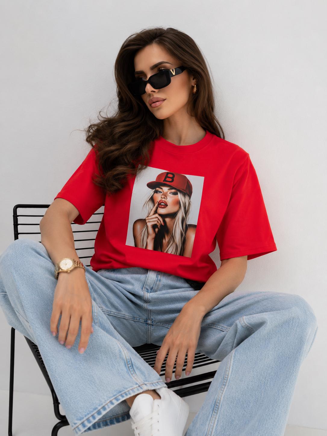 T-shirt BOCCA Bejsbolówka Czerwona