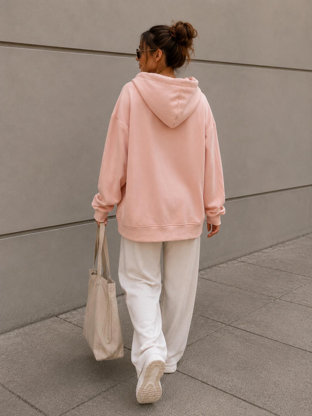  Bluza  Rozpinana z Kapturem JOY Różowa