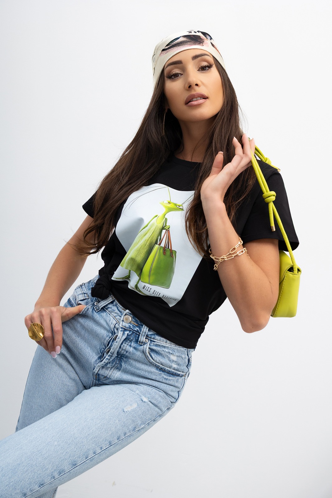 Czarny T-shirt Bluzka Miss City Official