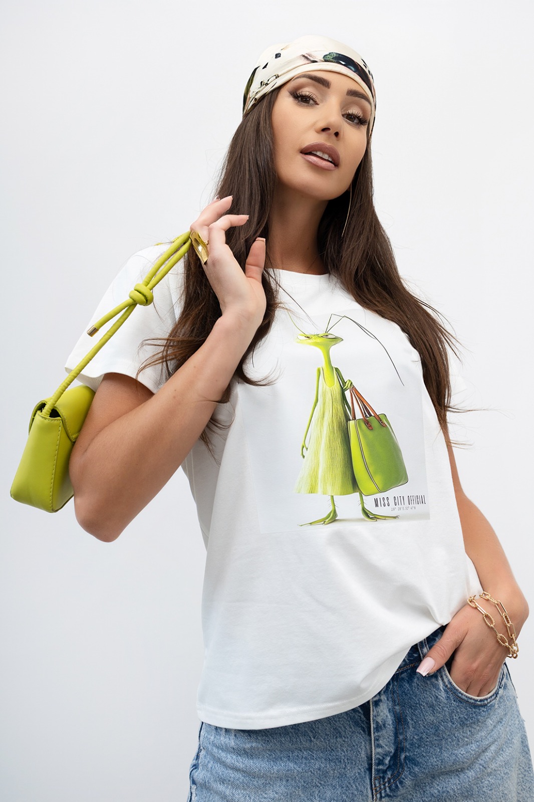 Biały T-shirt Bluzka Miss City Official
