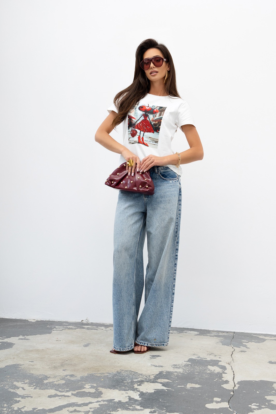 Biały T-shirt Bluzka Miss City Official Ladybag