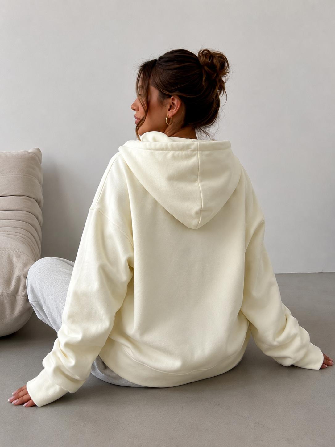  Bluza  Rozpinana z Kapturem JOY Waniliowa