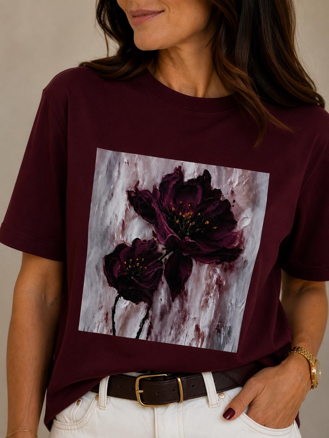 T-shirt BOCCA z Kwiat Bordo