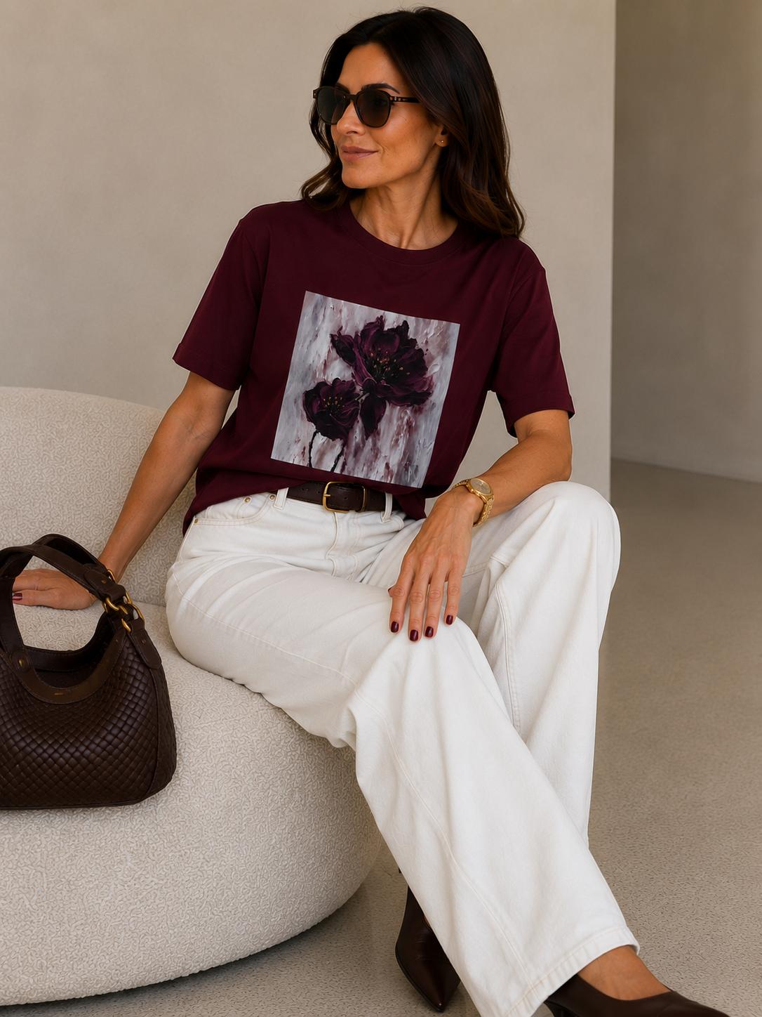 T-shirt BOCCA z Kwiat Bordo