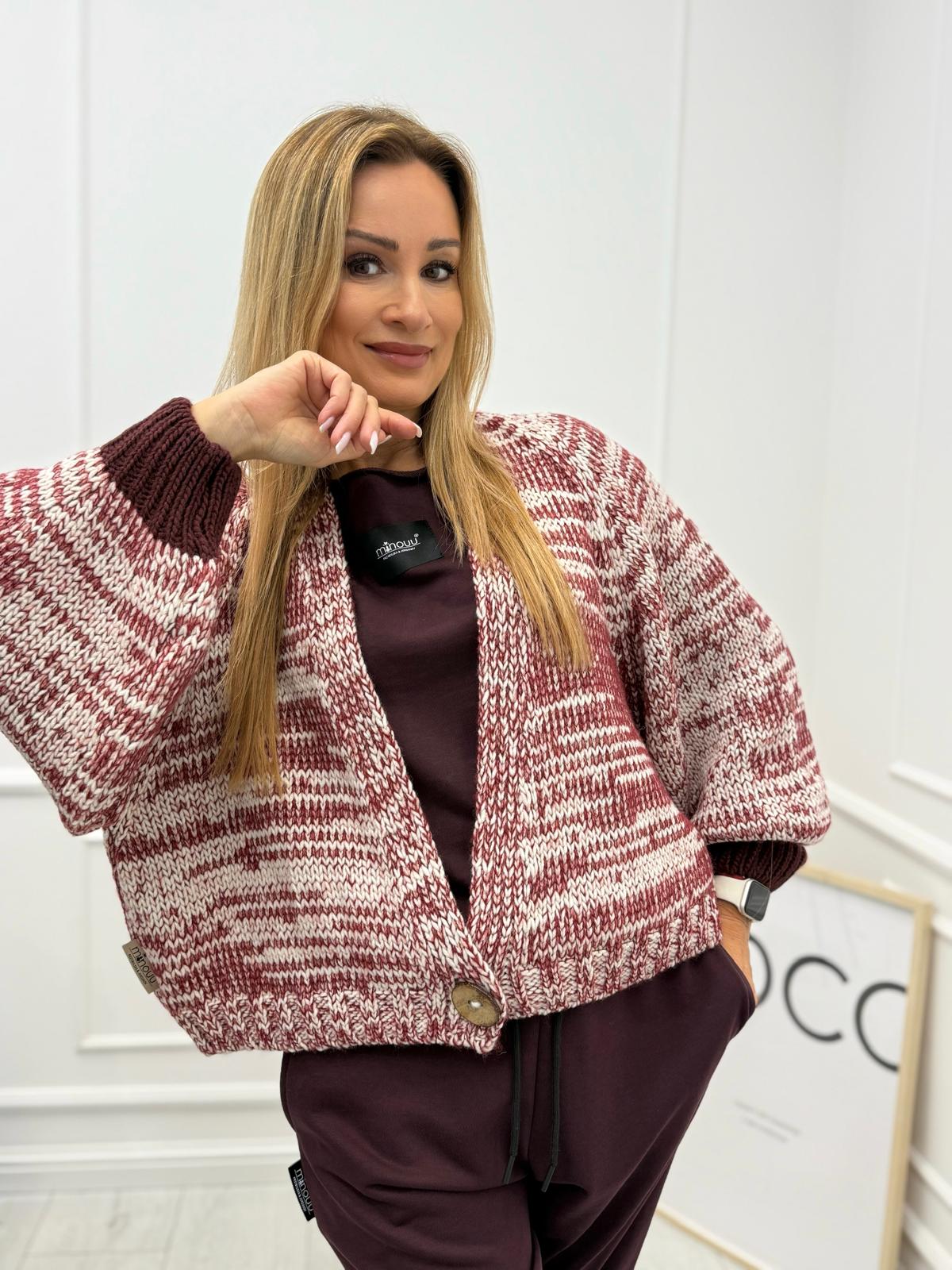 Sweter Kardigan Minouu Bordo