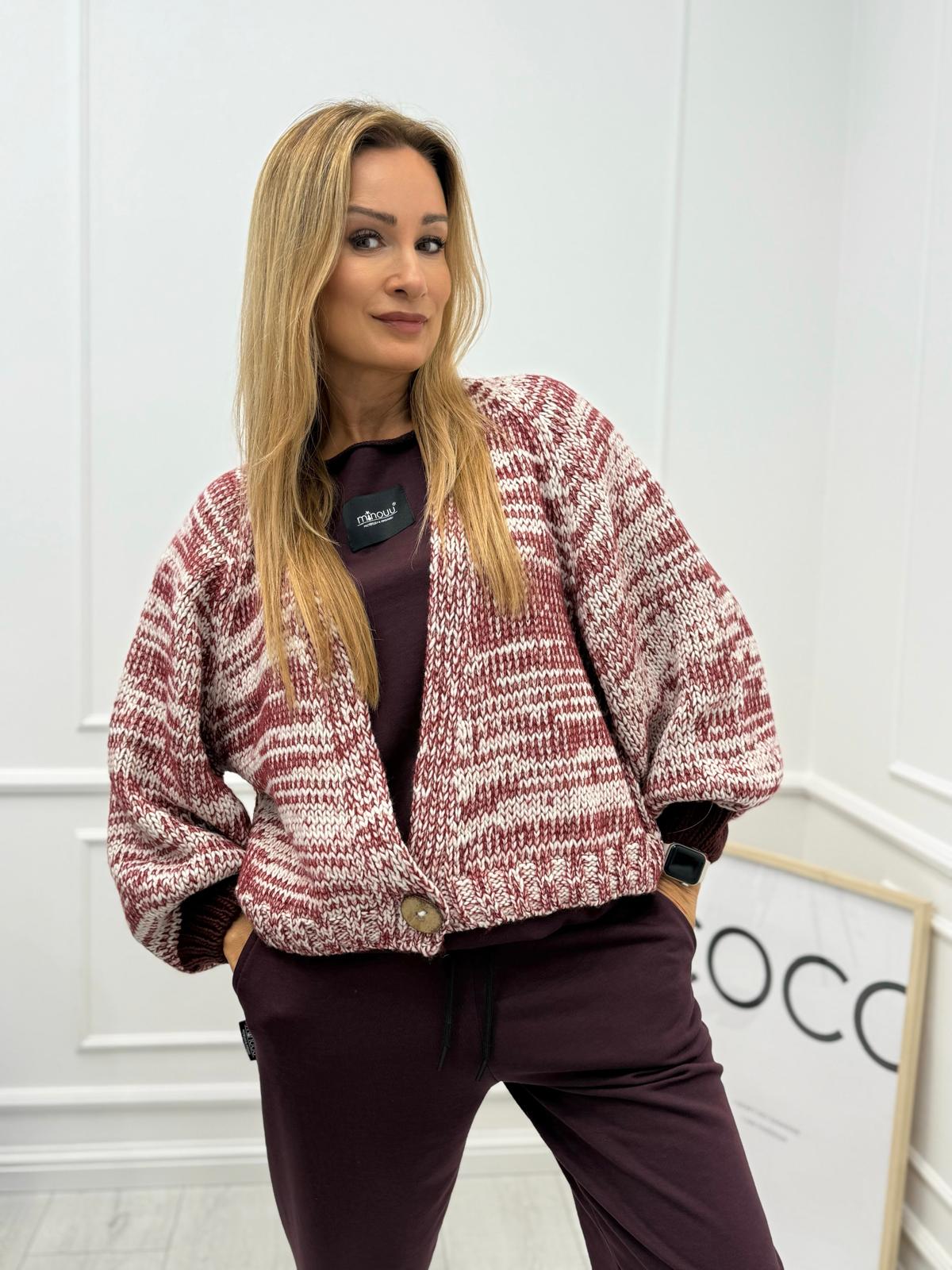 Sweter Kardigan Minouu Bordo