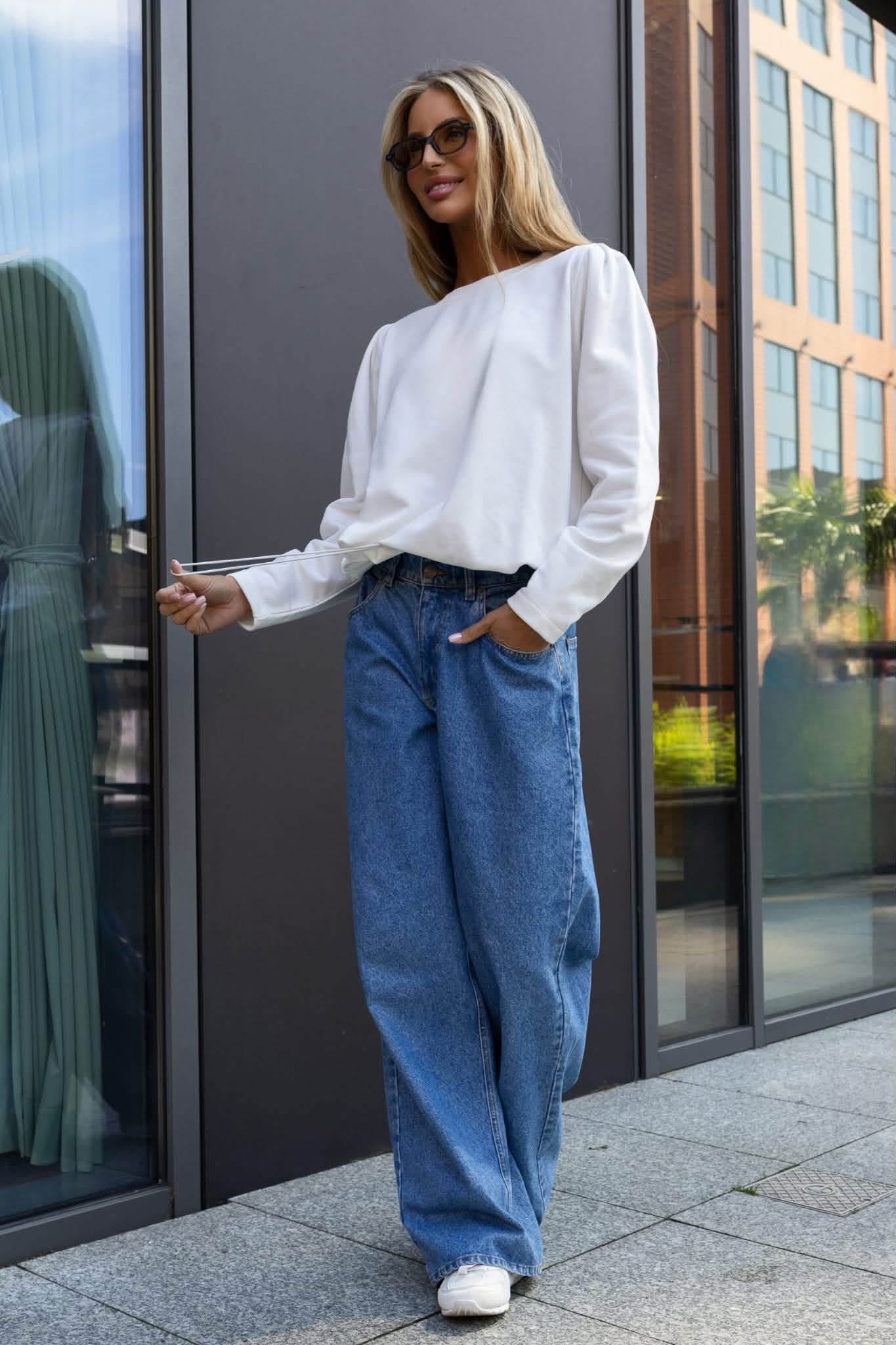Stylowa Bluza Bufka Marki BOCCA Biała