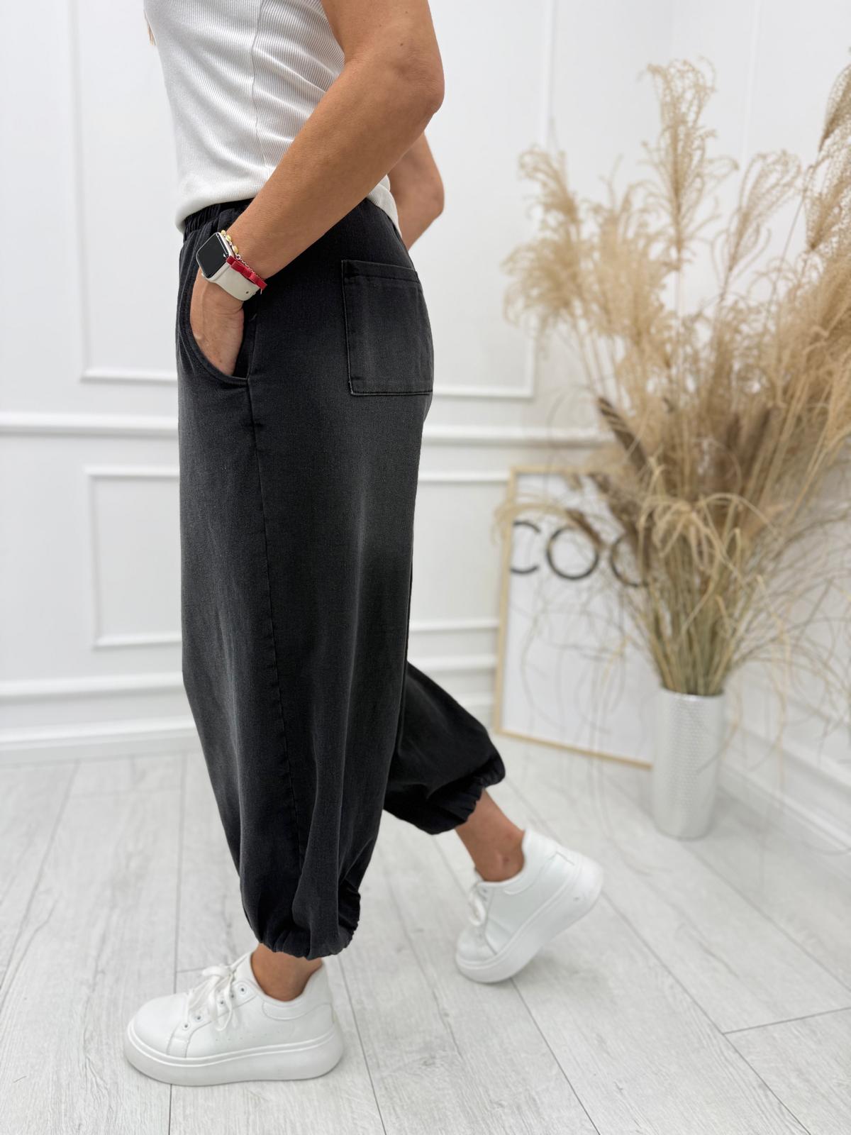 Jeansowe Spodnie Parasolka Denim Grafitowe