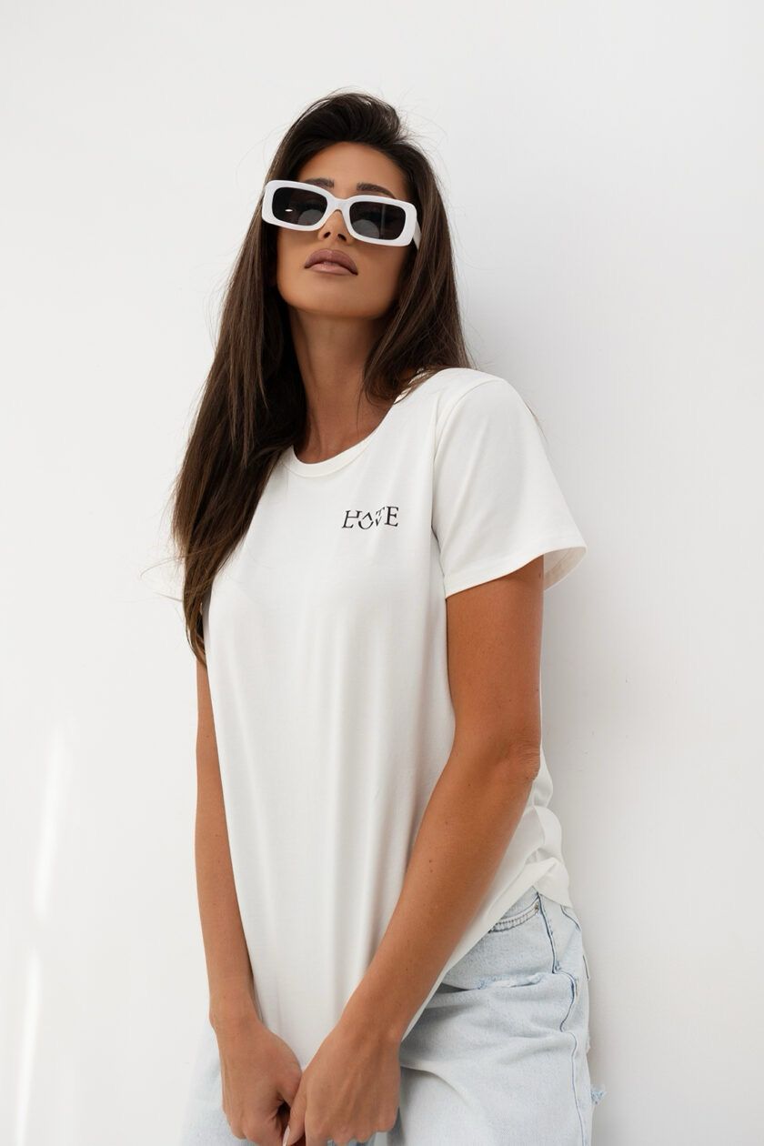 Damski T-Shirt Miss City Official Hate Love (biały)