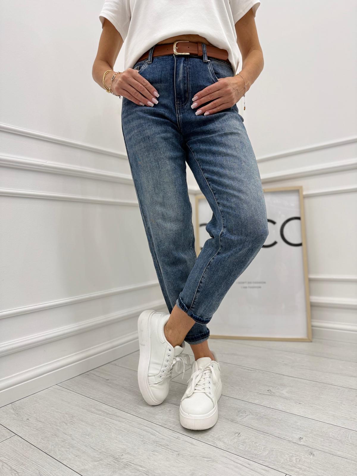 Jeansy DESIGNER Urban Skater Fit z Paskiem