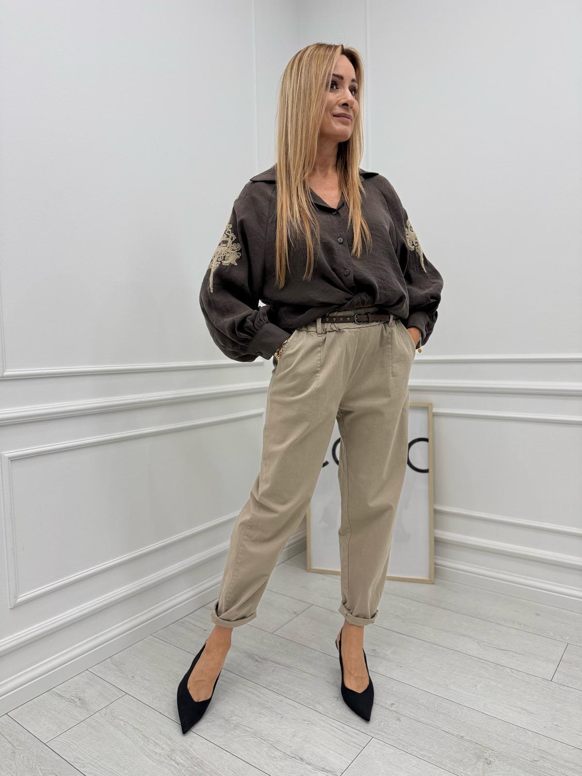 Spodnie Beige Comfort z Paskiem 🤎