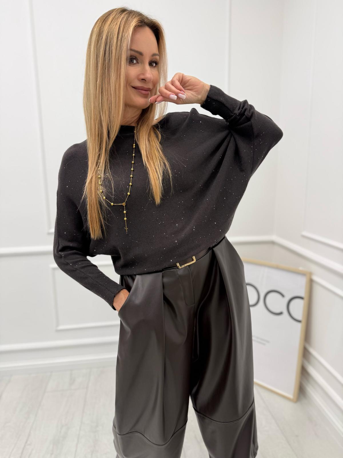 Sweter wiskozowy Starry Night Czekolada
