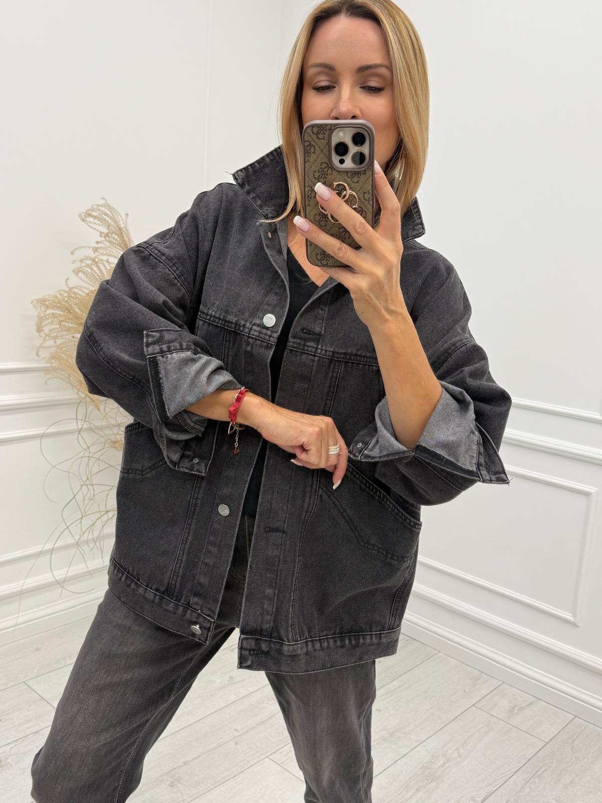 Kurtka jeansowa Oversize Washed Black