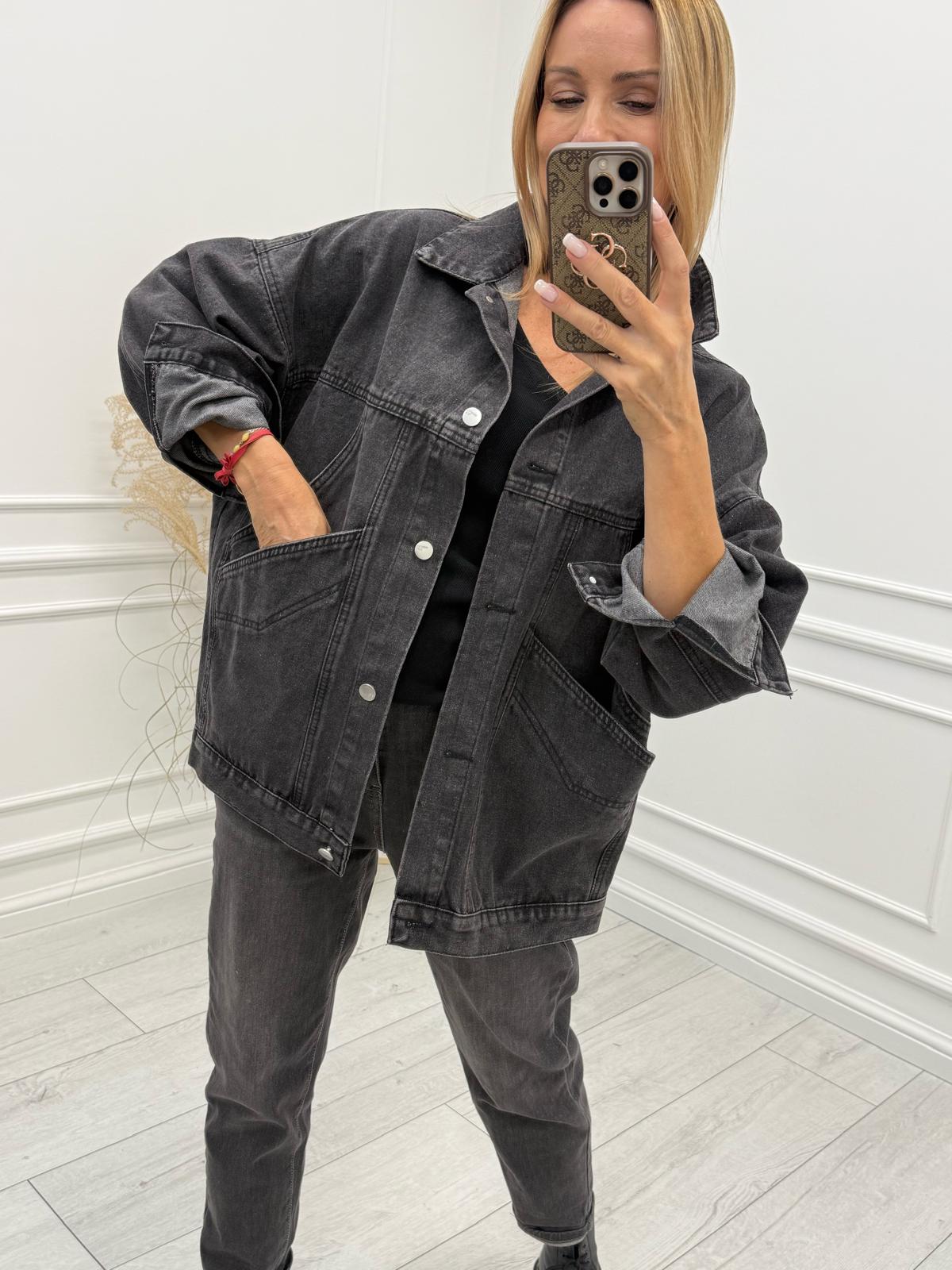 Kurtka jeansowa Oversize Washed Black