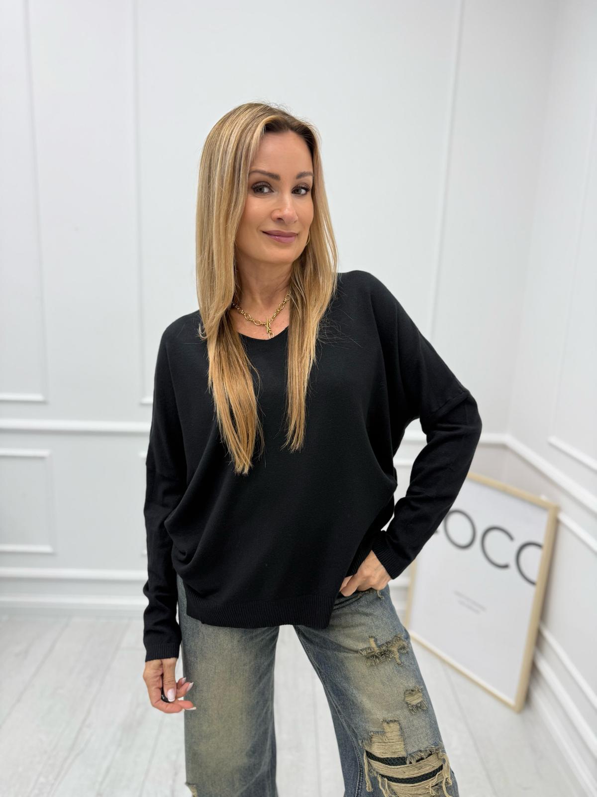 Sweter Wiskozowy Soft Touch Kolor Czarny