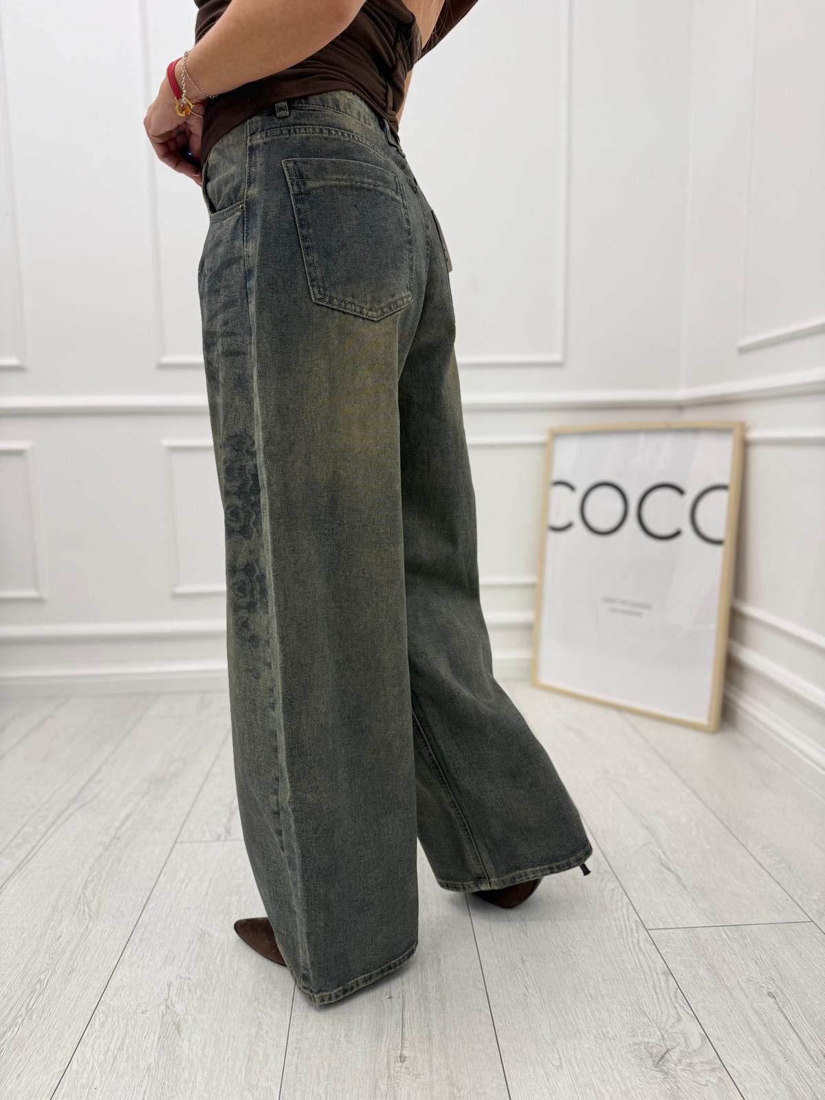 Jeansy Vintage Flower Wide Leg