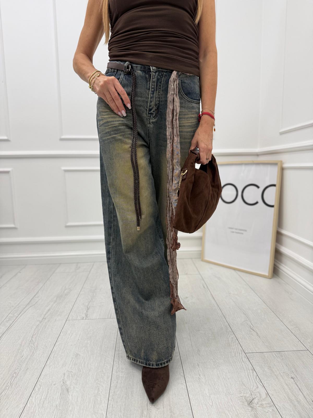 Jeansy Golden Vintage z paskiem