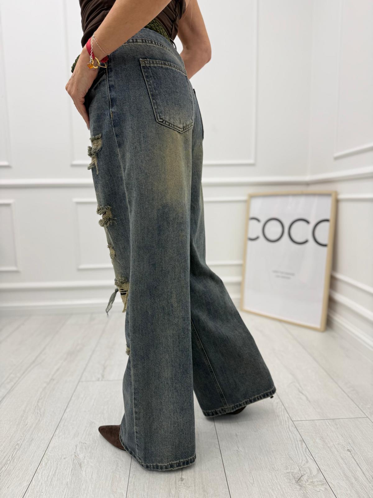 Jeansy Rebel Vintage z paskie🤎