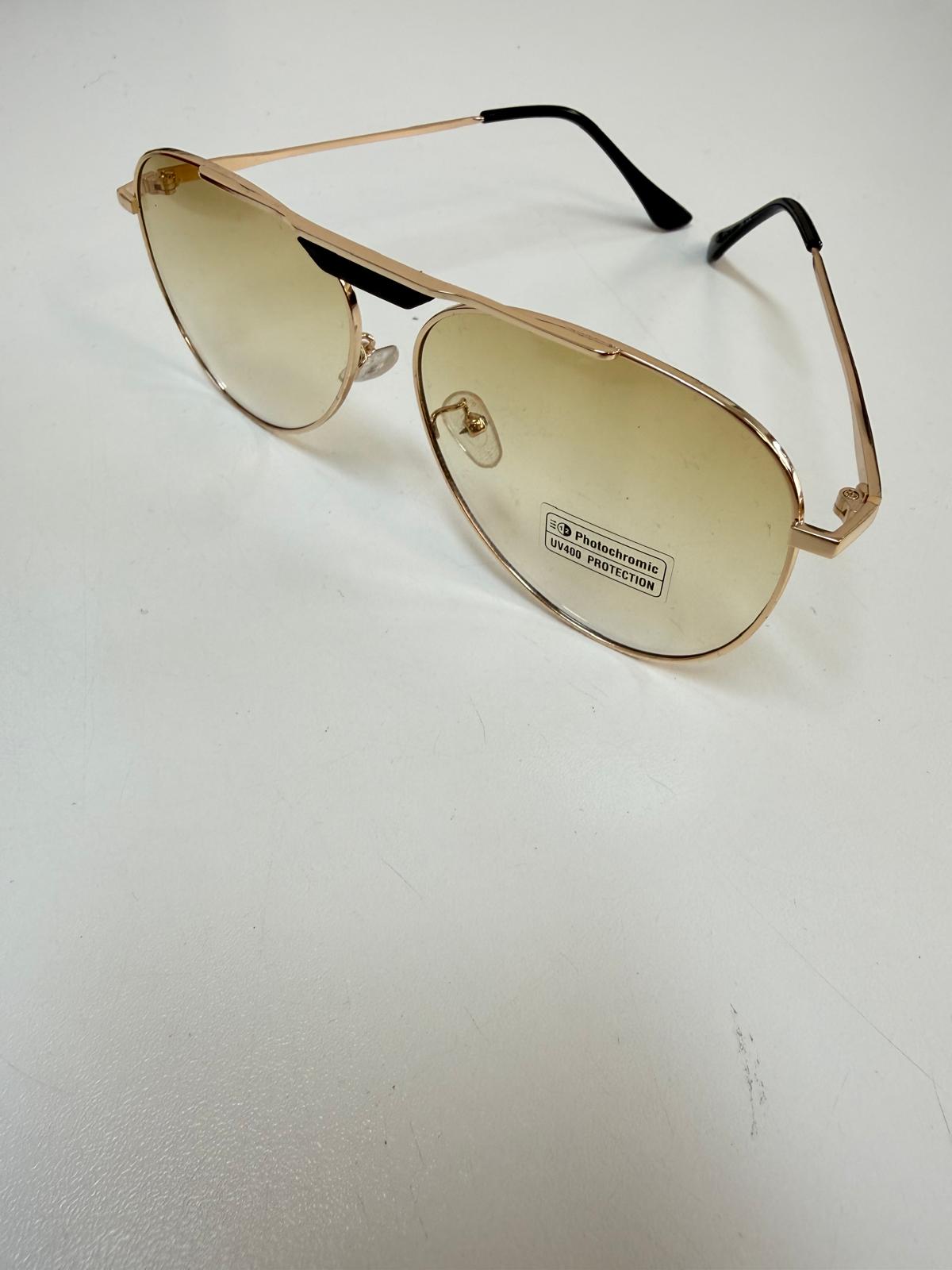 Jesienie Okulary Photochromic Pilotki Złoto