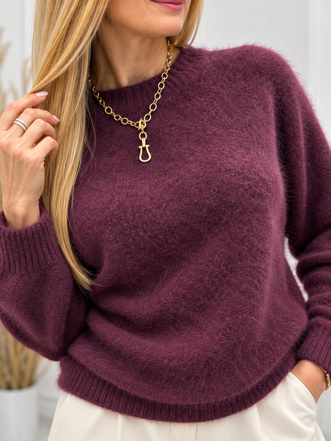 Sweter PREMIUM ANGORA 55% PREMIUM 55% Bordo