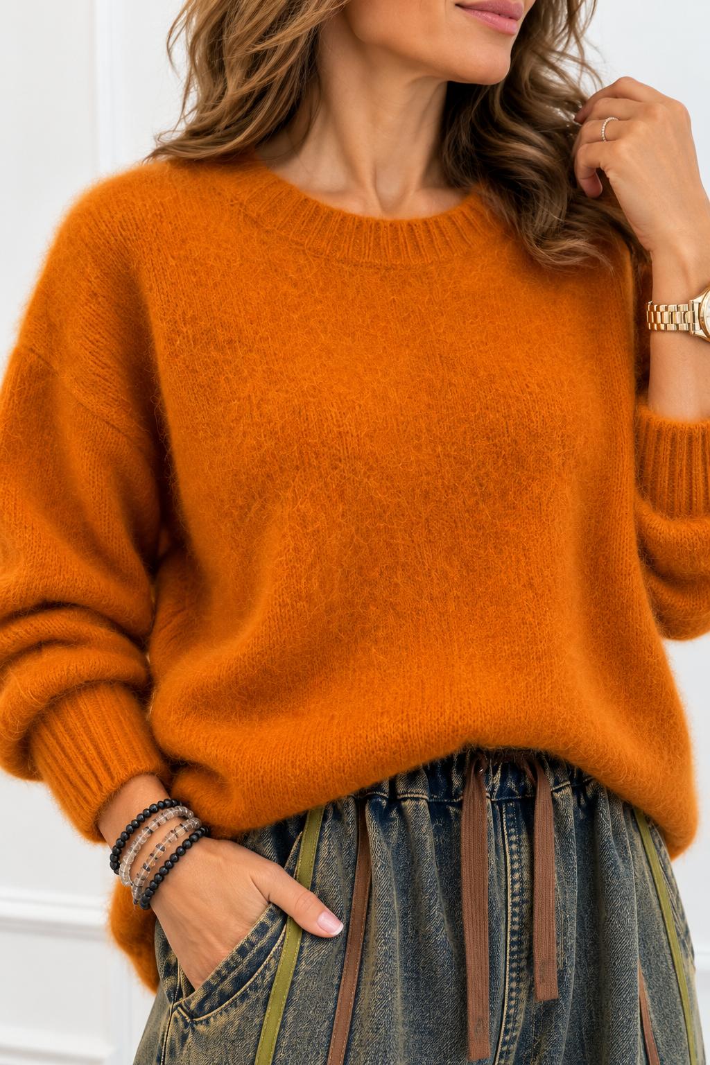 Sweter PREMIUM ANGORA 55% PREMIUM 55% Dyniowy