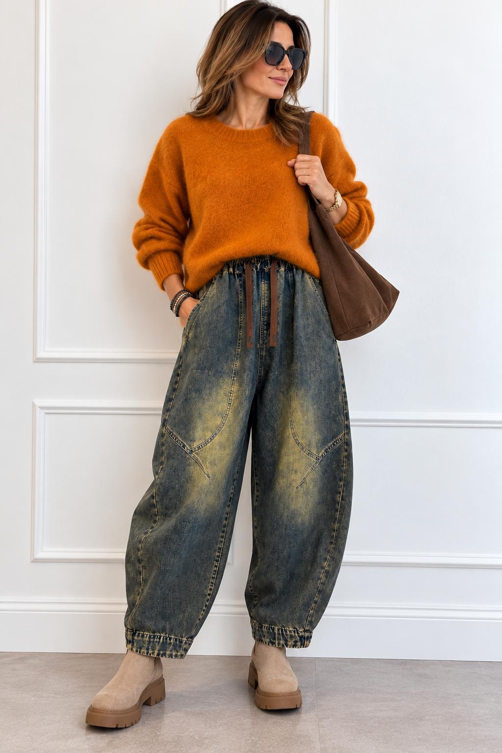 Sweter PREMIUM ANGORA 55% PREMIUM 55% Dyniowy
