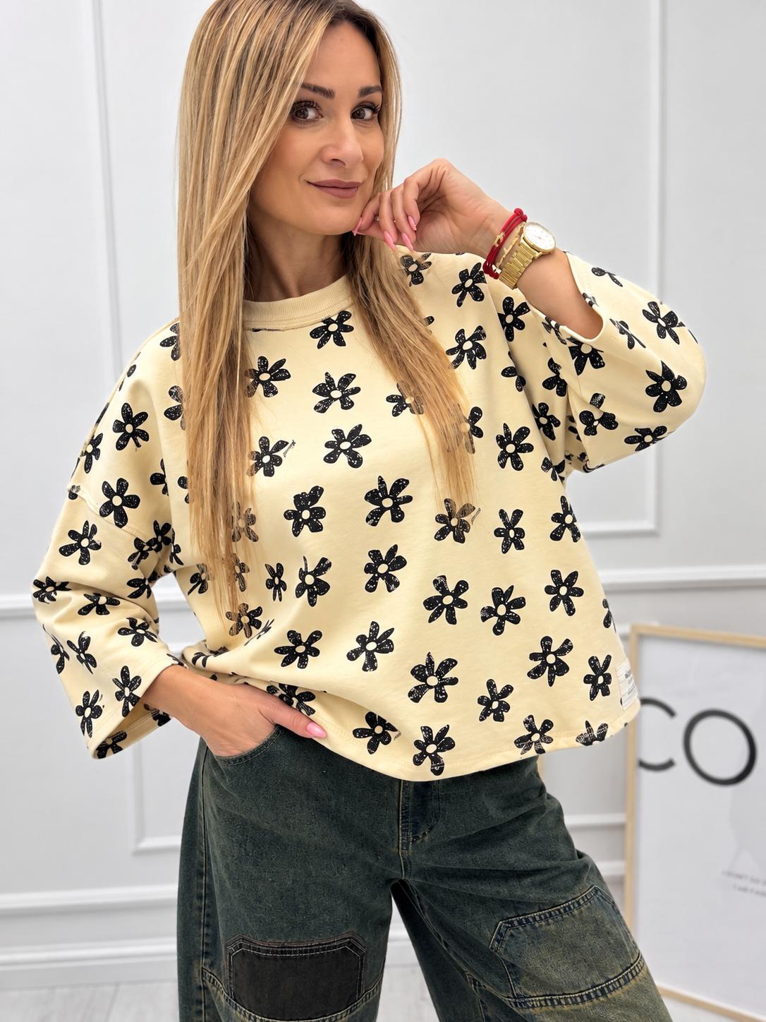 Bluza JOY Kwiatowa Radość Ecru
