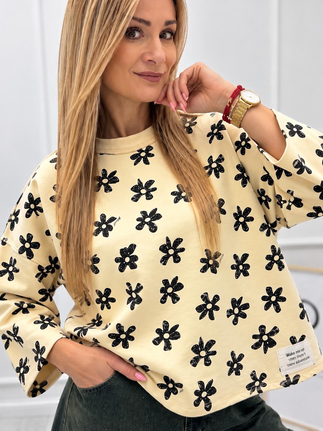 Bluza JOY Kwiatowa Radość Ecru