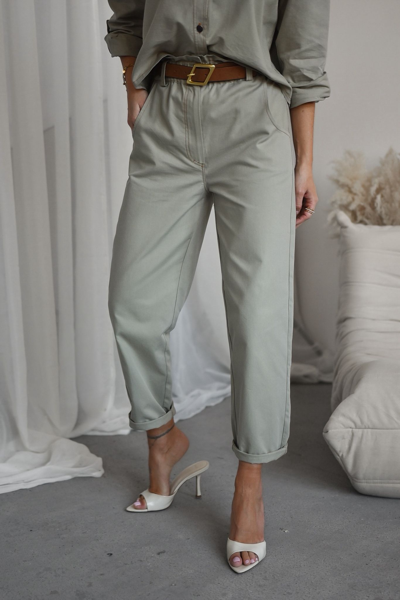 Khaki Spodnie Jowita Xana